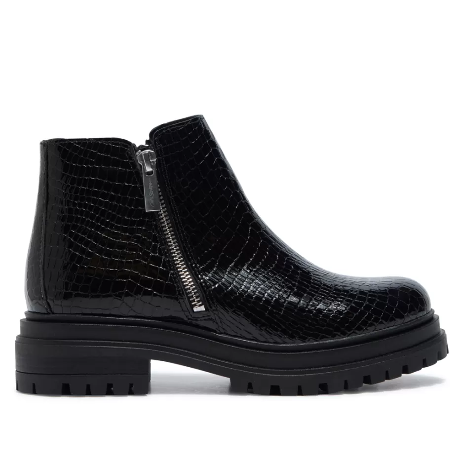 Ankle Boots | Carl Scarpa Arletta Black Croc Patent Leather Ankle Boots