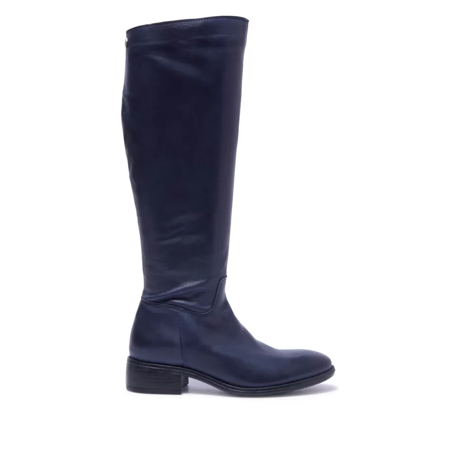 Knee High Boots | Carl Scarpa Ashby Navy Leather Boots