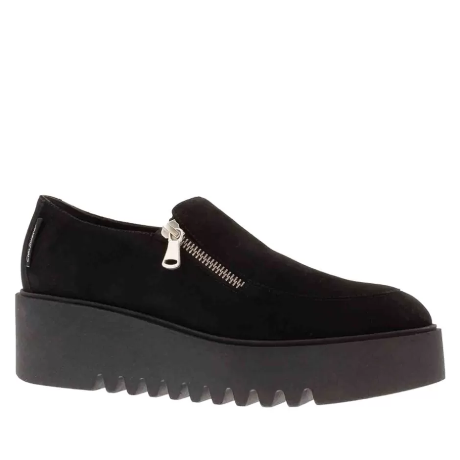 Suede Loafers | Loafers | Carl Scarpa Bronte Leather Zip Up Wedge Loafers