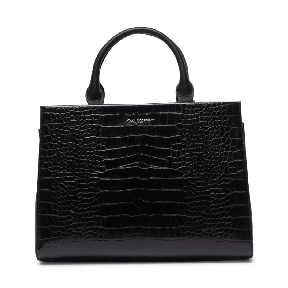 Bags | Carl Scarpa Kleo Black Croc Handbag