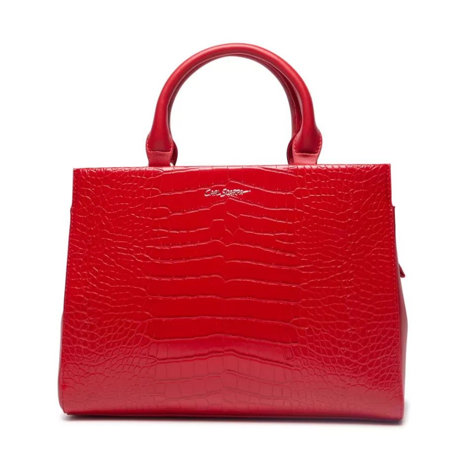 Bags | Carl Scarpa Kleo Red Croc Handbag