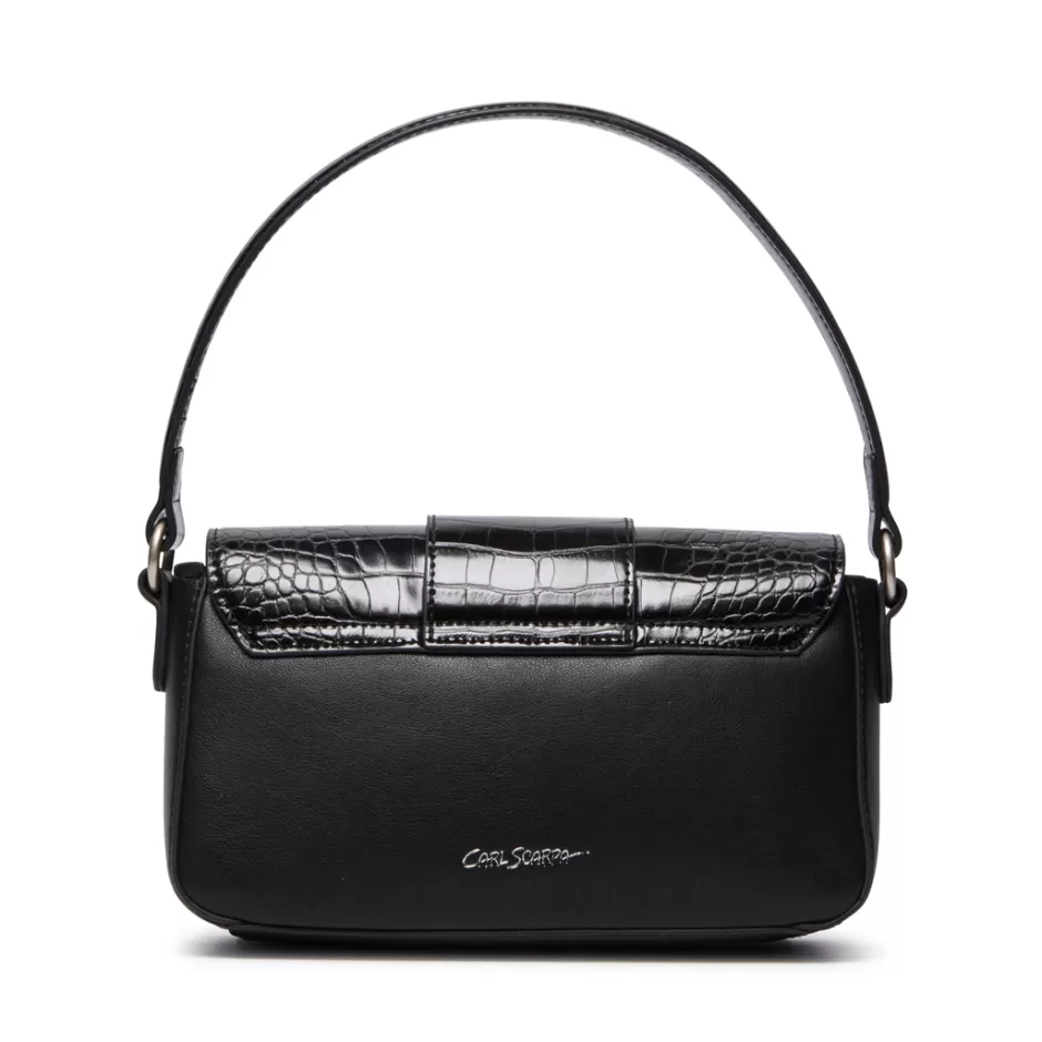 Bags | Carl Scarpa Listini Black Croc Handbag