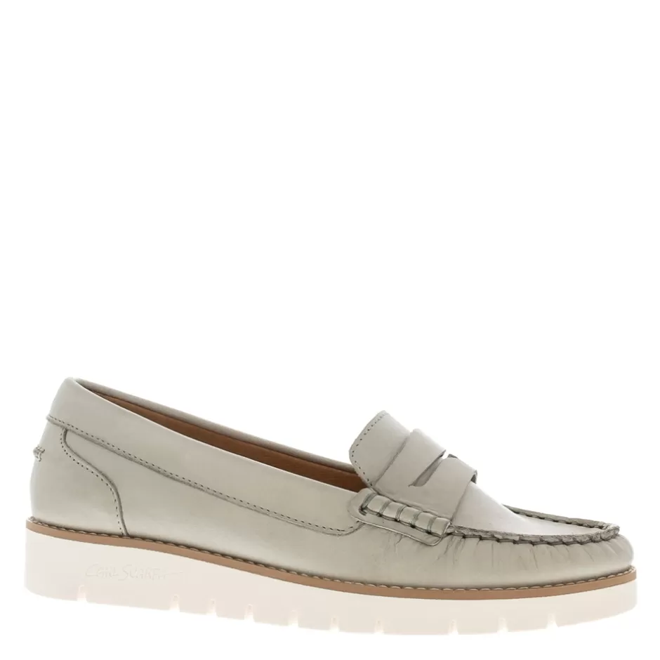 Leather Loafers | Loafers | Carl Scarpa Lucentia Grey Leather Wedge Loafers