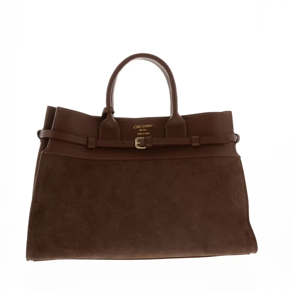 Bags | Carl Scarpa Obarini Tan Italian Suede Box Bag