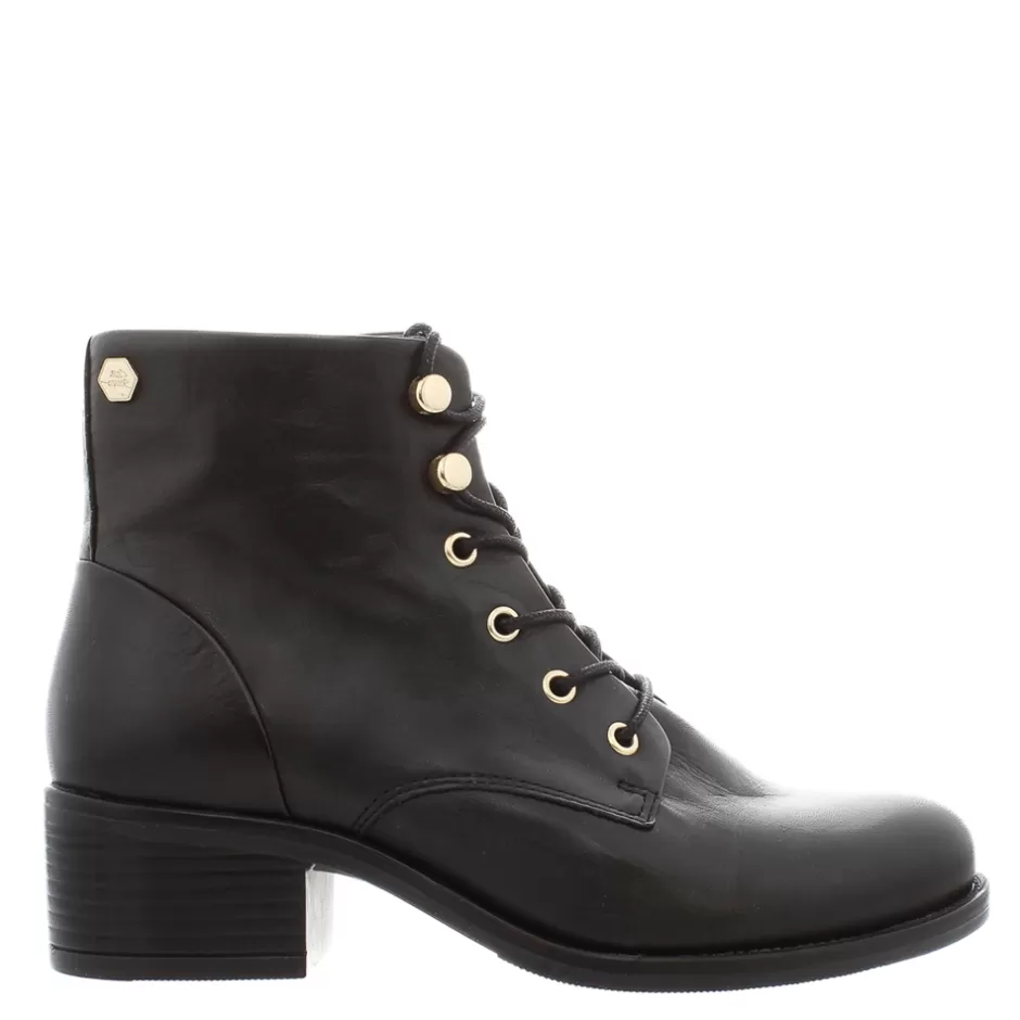 Ankle Boots | Carl Scarpa Ocean Black Leather Lace Up Ankle Boots