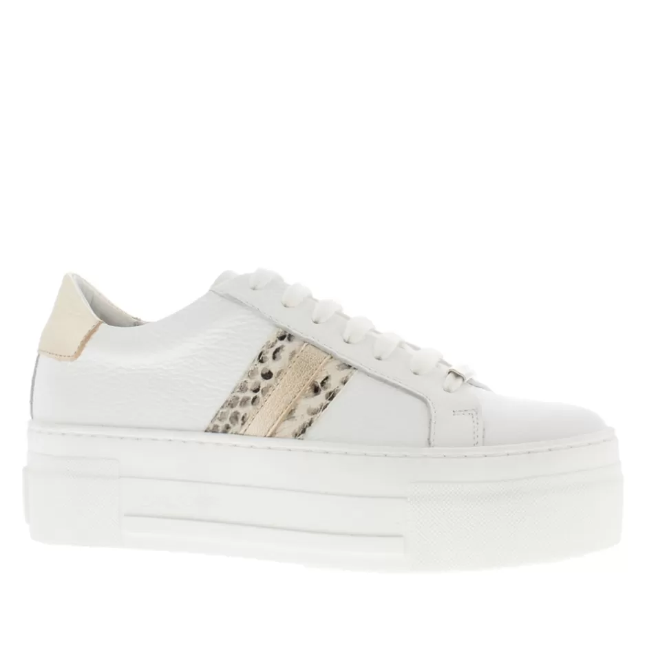 Leather Trainers | Trainers | Carl Scarpa Polina Stripe Gold Platform Leather Trainers