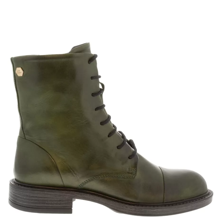 Ankle Boots | Carl Scarpa Rosemarie Green Leather Lace Up Ankle Boots