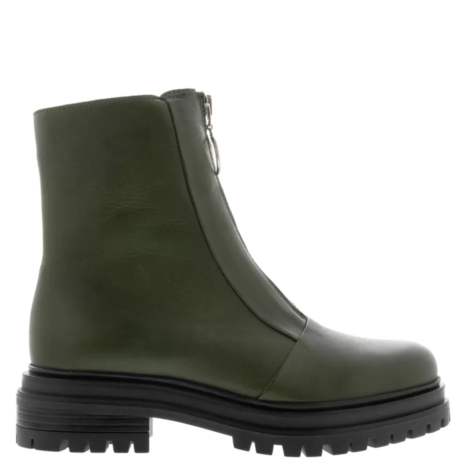 Ankle Boots | Carl Scarpa Savita Green Leather Zip-Up Ankle Boots