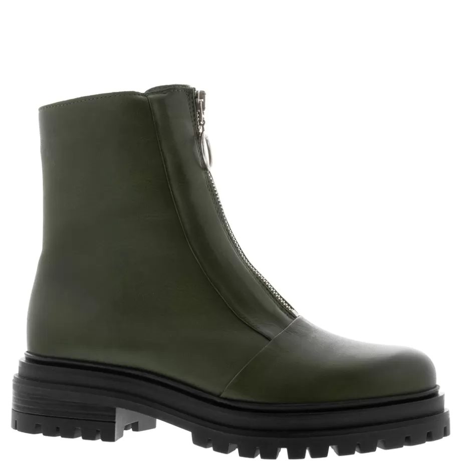 Ankle Boots | Carl Scarpa Savita Green Leather Zip-Up Ankle Boots