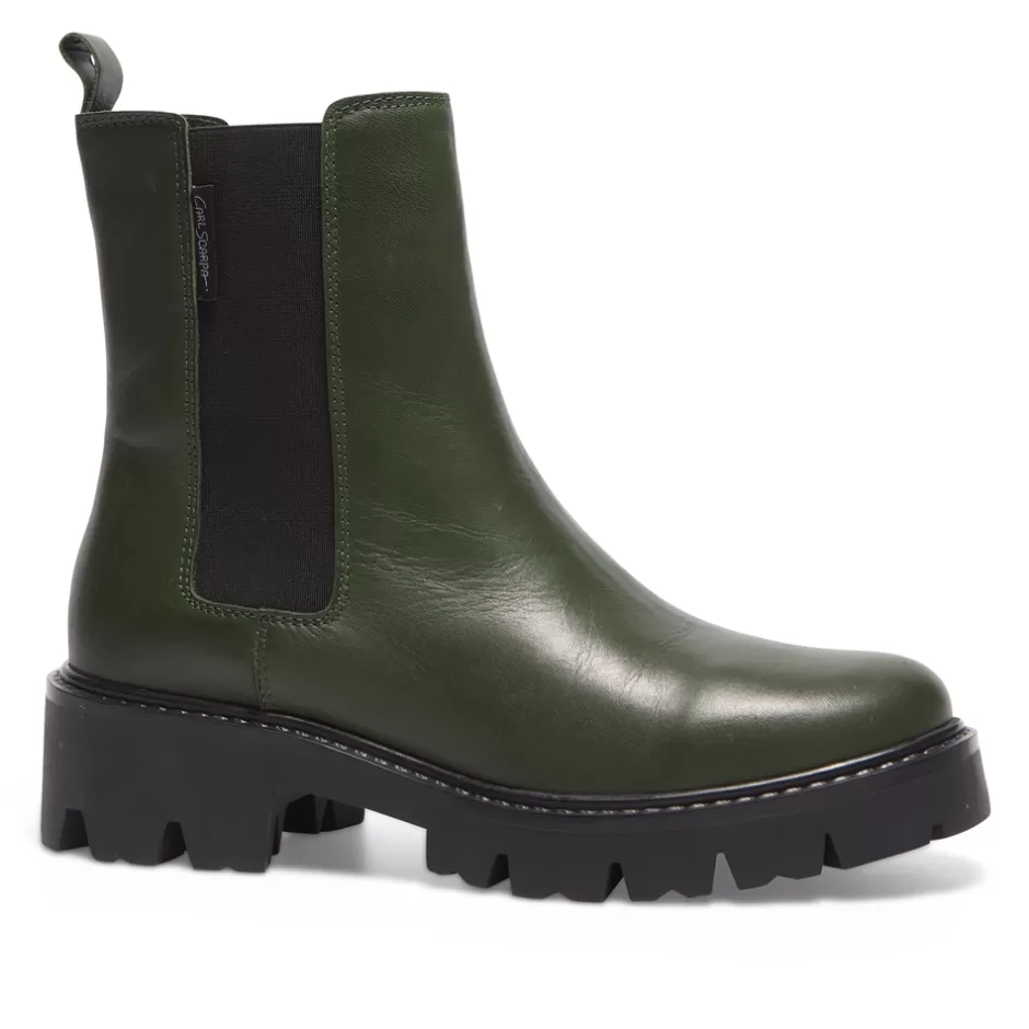 Ankle Boots | Carl Scarpa Solette Green Leather Chelsea Boots