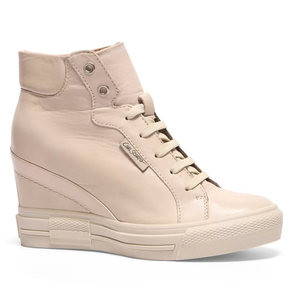Leather Trainers | Trainers | Carl Scarpa Tabita Off White Leather Platform Trainers